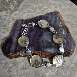 Brighton Iridescent Shell Silver Plated Resin Bracelet